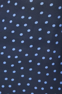 Spot Long Sleeve Keyhole Midi Dress