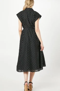Spot Print Belted Shirt Dress