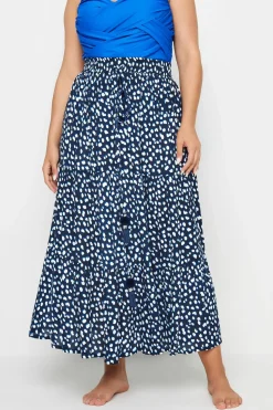 Spot Print Tiered Beach Skirt