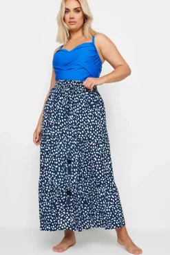Spot Print Tiered Beach Skirt