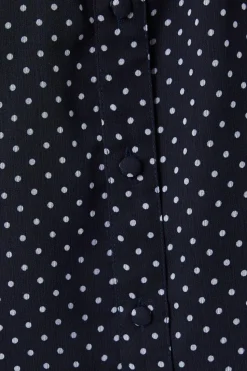 Spot Shirred Yoke Blouse