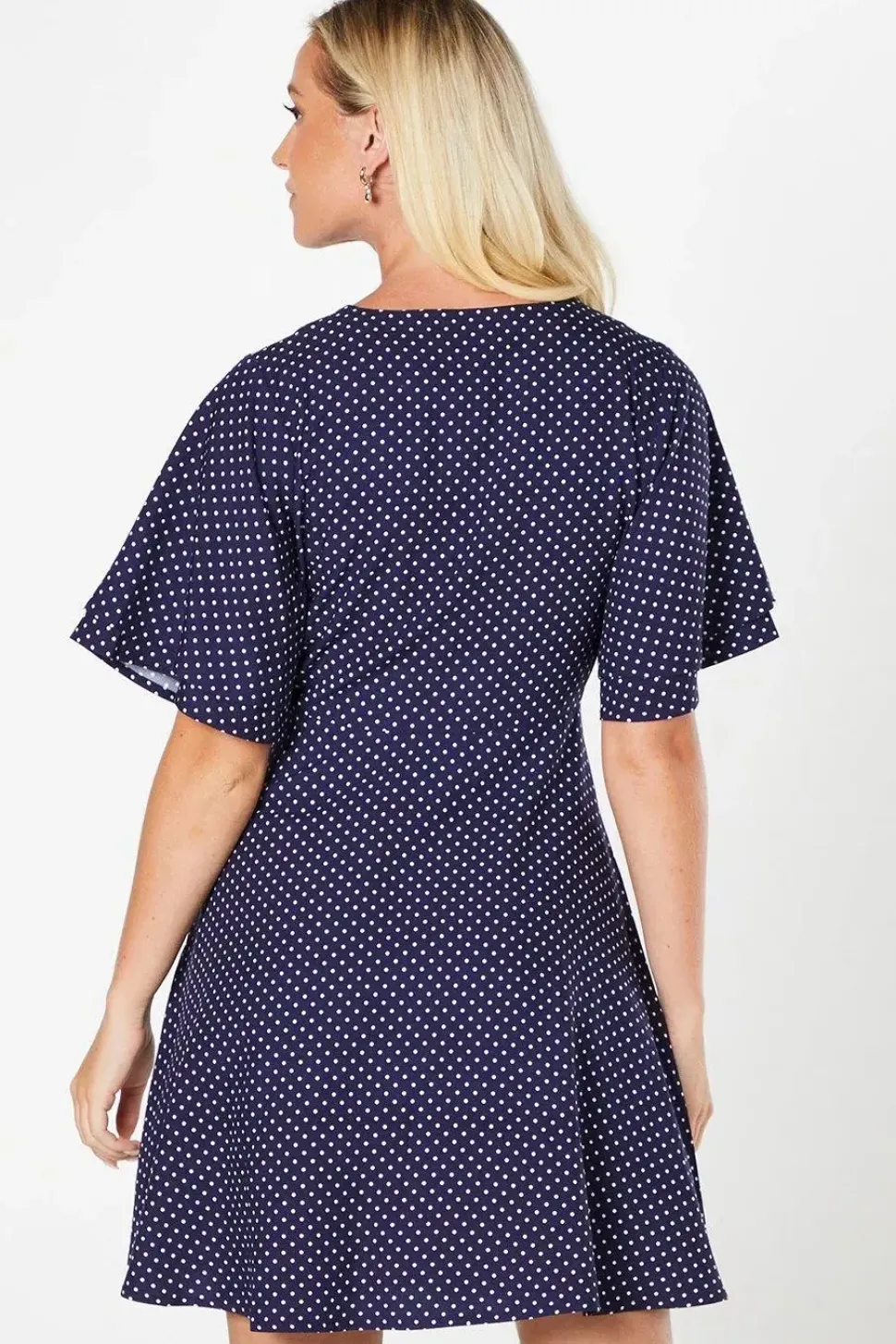 Spot Tie Front Mini Dress