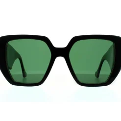 Square Black and Green Swirl Green Sunglasses