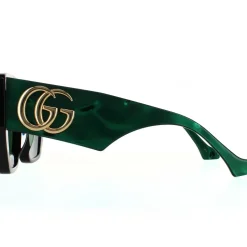 Square Black and Green Swirl Green Sunglasses