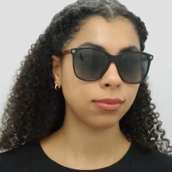 Square Black Brown Grey Gradient Sunglasses
