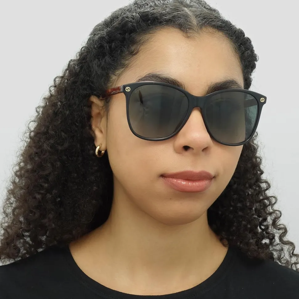 Square Black Brown Grey Gradient Sunglasses