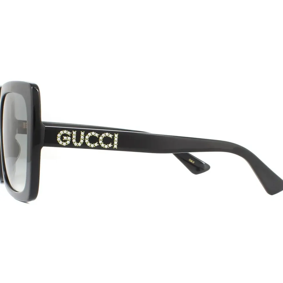 Square Black Green Glitter and Red Green Sunglasses GG0036SN