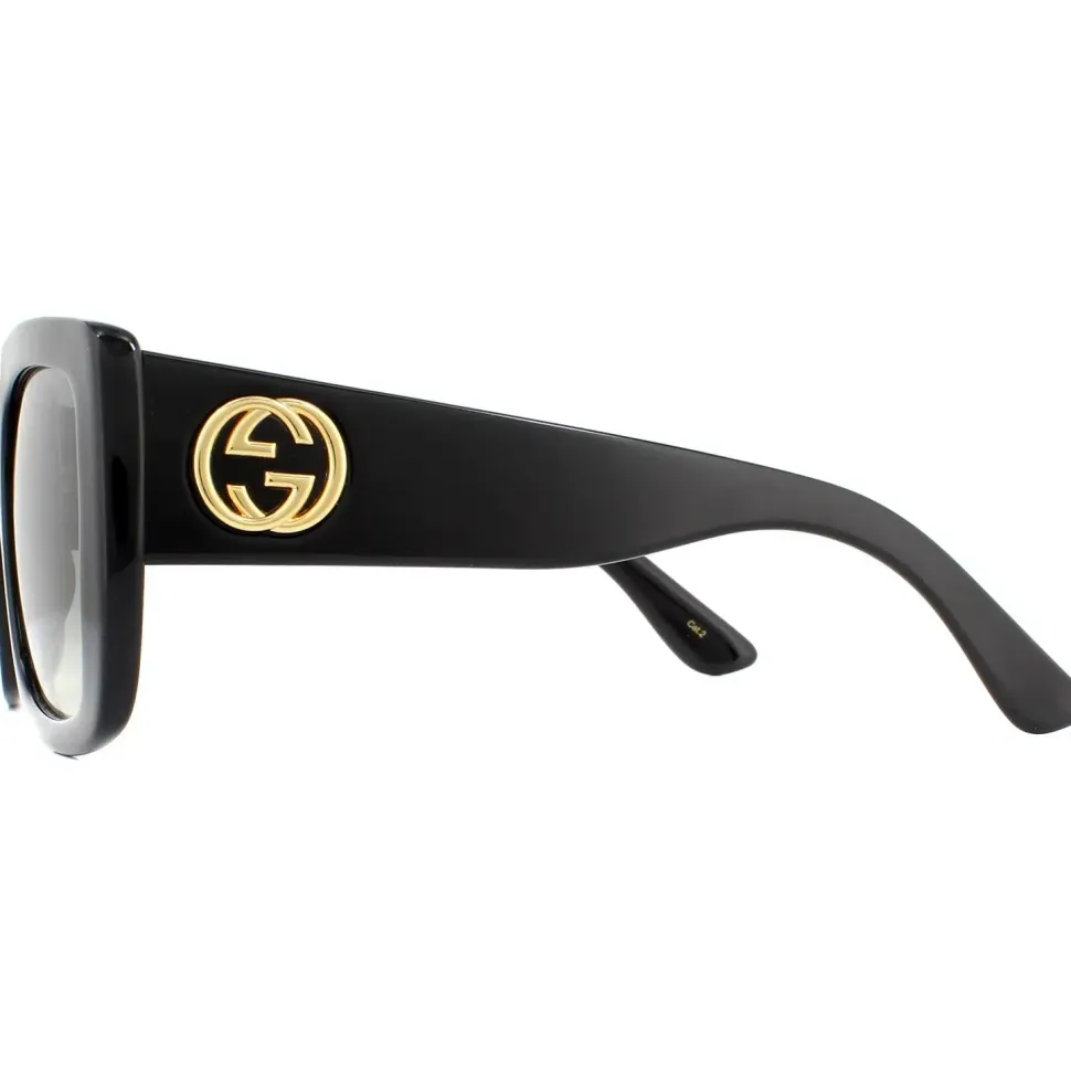 Square Black Grey Gradient Sunglasses GG0141SN
