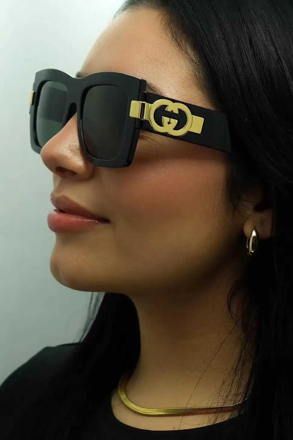 Square Black with Gold Grey GG1688S