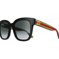 Square Black With Green and Red Glitter Grey Gradient GG0034SN Sunglasses