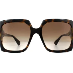 Square Dark Havana Brown Gradient Sunglasses