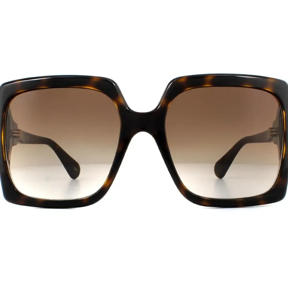 Square Dark Havana Brown Gradient Sunglasses