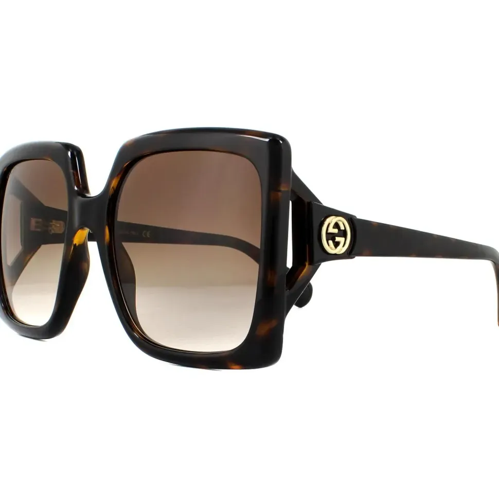 Square Dark Havana Brown Gradient Sunglasses