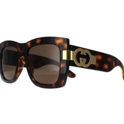 Square Dark Havana with Gold Brown GG1688S