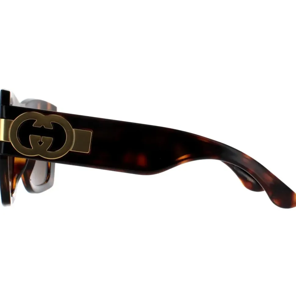Square Dark Havana with Gold Brown GG1688S