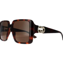 Square Dark Havana with Gold Dark Brown GG1692S