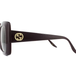 Square Dark Red Green Sunglasses