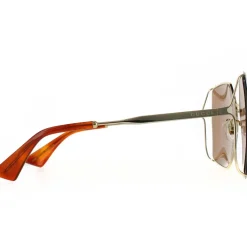 Square Gold Brown Sunglasses