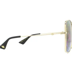 Square Gold Grey with Multicolour Gradient Mirror GG0414S Sunglasses
