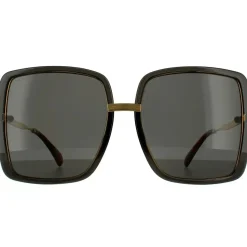Square Grey Crystal and Gold Grey Sunglasses