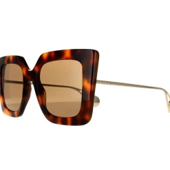 Square Havana and Gold Brown Sunglasses
