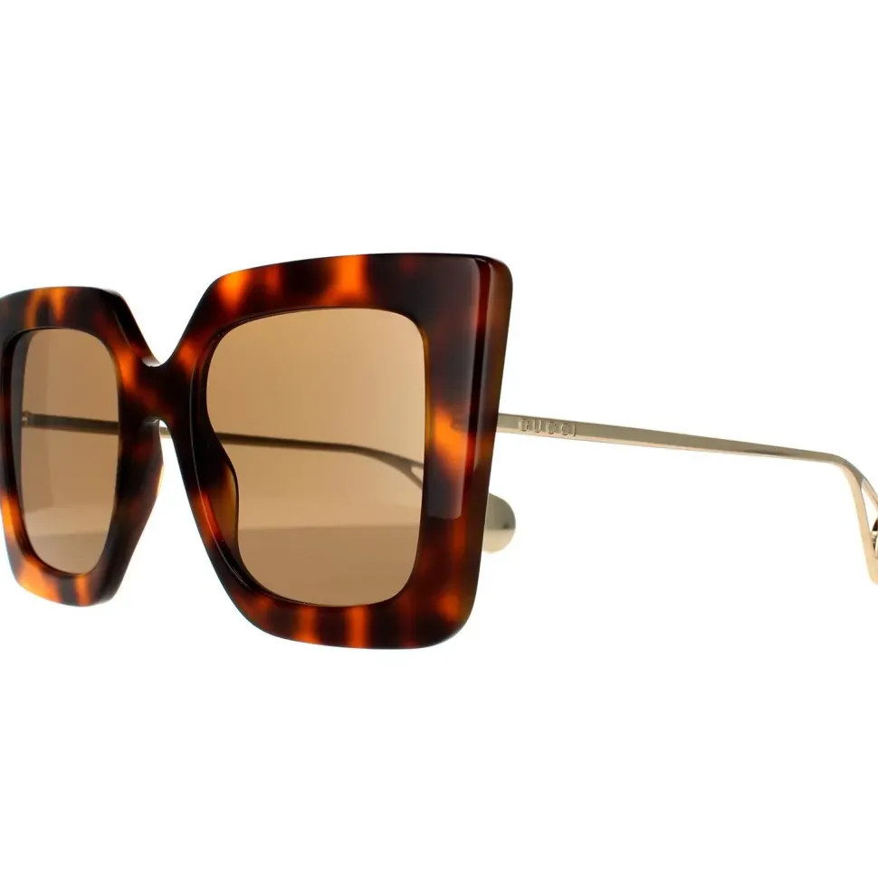 Square Havana and Gold Brown Sunglasses
