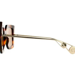 Square Havana and Gold Brown Sunglasses