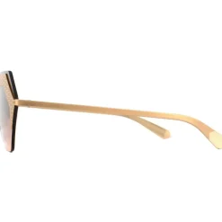 Square Matte Rose Gold Orange Gradient Light Grey Sunglasses