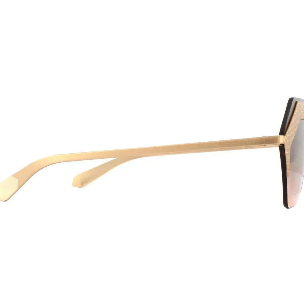 Square Matte Rose Gold Orange Gradient Light Grey Sunglasses