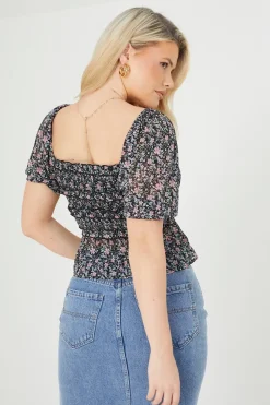 Square Neck Smock Blouse