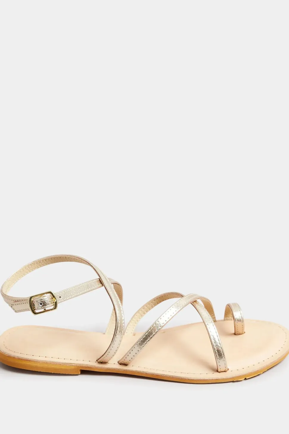 Standard Fit Cross Strap Leather Sandals