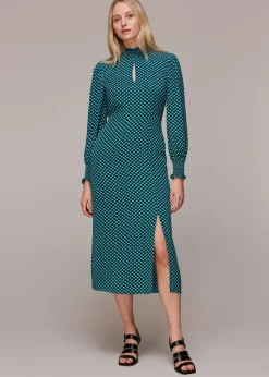 Star Check Print Midi Dress-