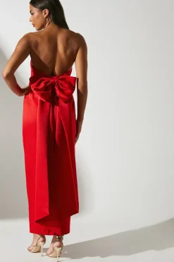 Statement Bow Black Tie Maxi Dress