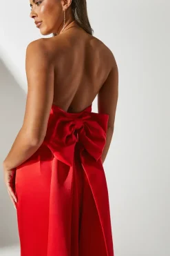 Statement Bow Black Tie Maxi Dress