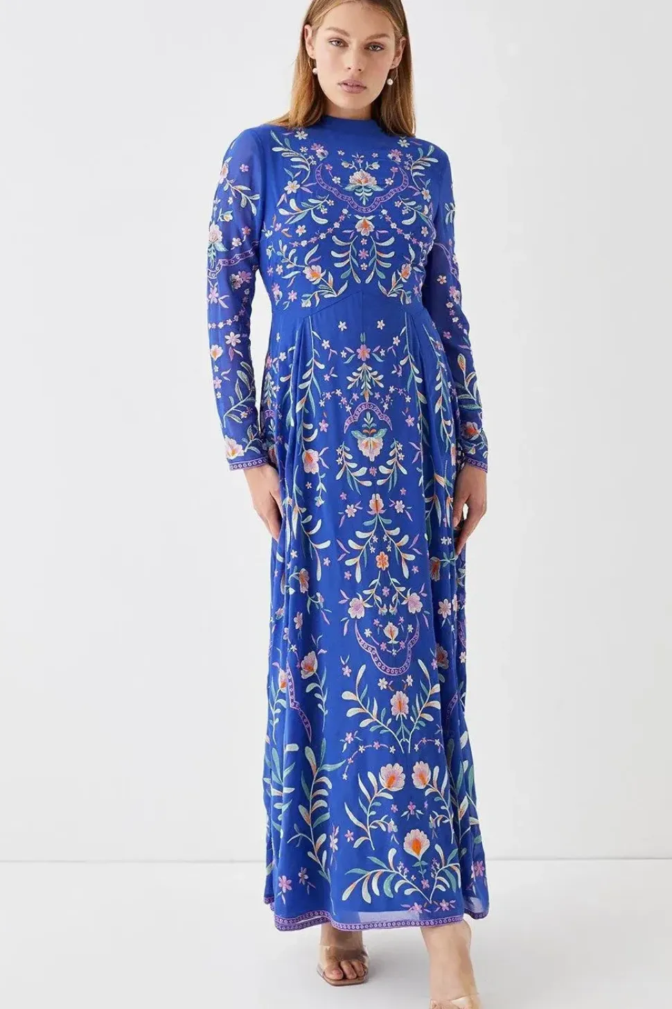 Statement Embroidered Midi Dress