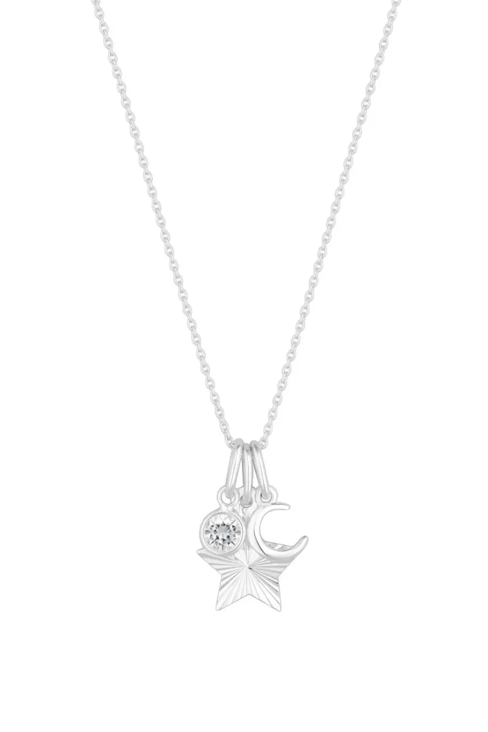 Sterling Silver 925 Celestial Charm Pendant Necklace