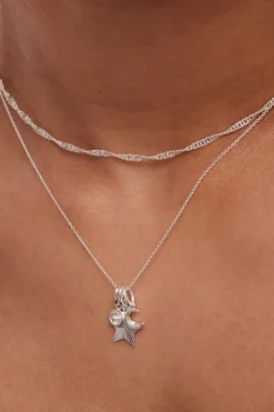 Sterling Silver 925 Celestial Charm Pendant Necklace
