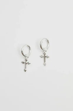 Sterling Silver 925 Charm Cross Earrings