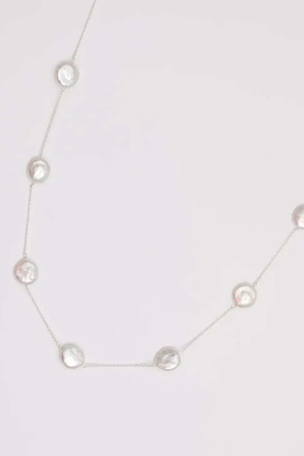 Sterling Silver 925 Coin Pearl Necklace