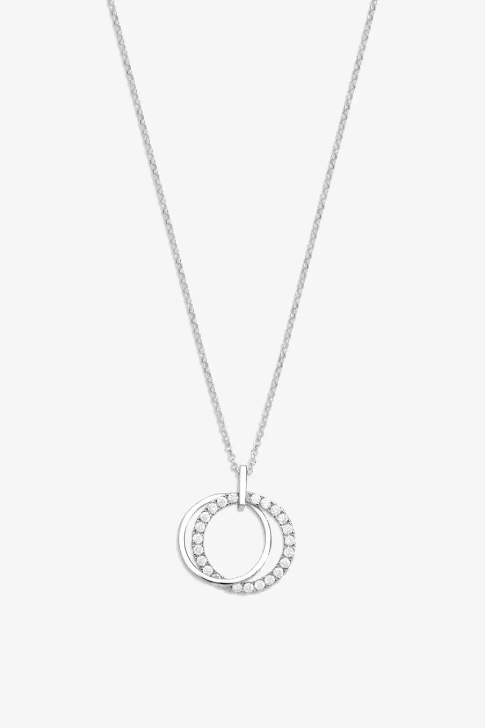 Sterling Silver 925 Cubic Zirconia Double Open Pendant