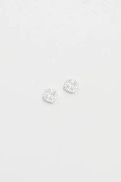 Sterling Silver 925 Cubic Zirconia Halo Earrings