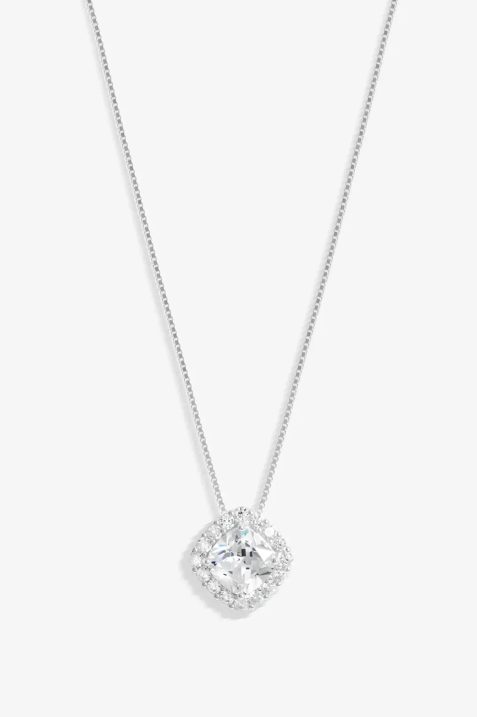 Sterling Silver 925 Cubic Zirconia Halo Pendant