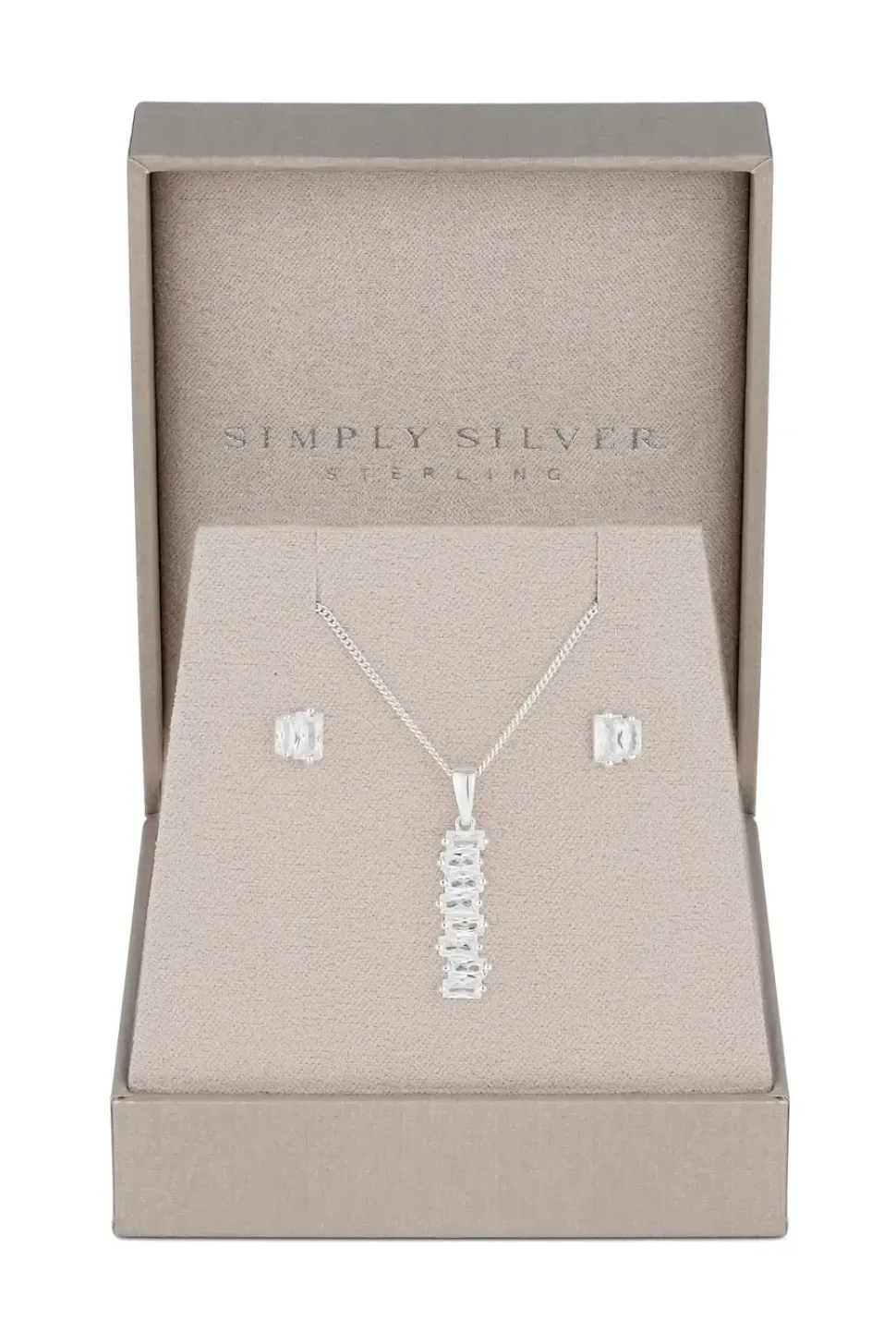 Sterling Silver 925 Cubic Zirconia Icicle Stick Set - Gift Boxed