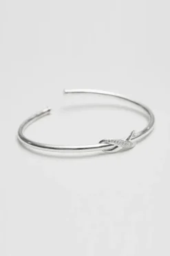 Sterling Silver 925 Cubic Zirconia Infinity Cuff Bracelet