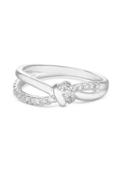 Sterling Silver 925 Cubic Zirconia Knot Ring