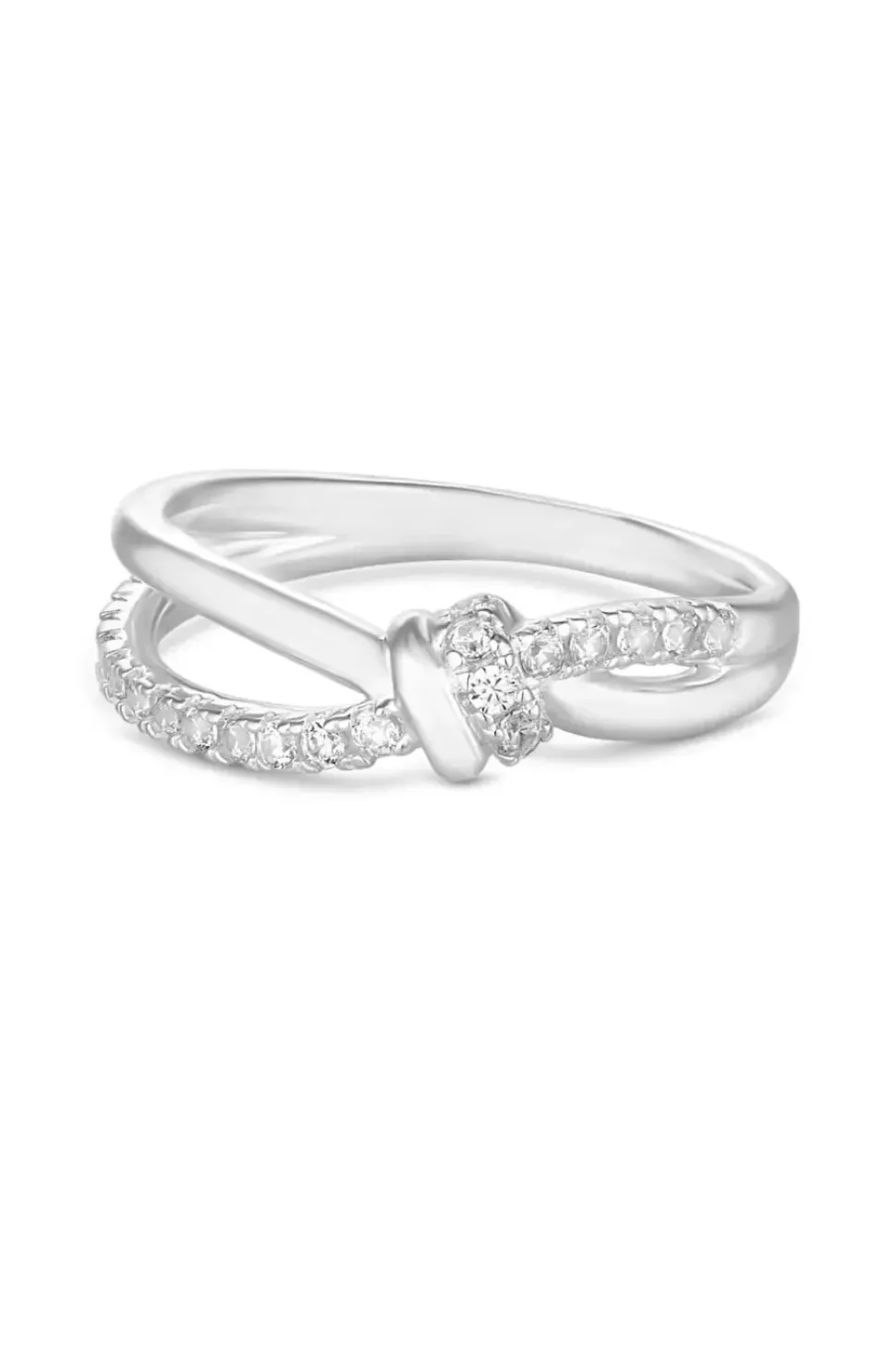 Sterling Silver 925 Cubic Zirconia Knot Ring