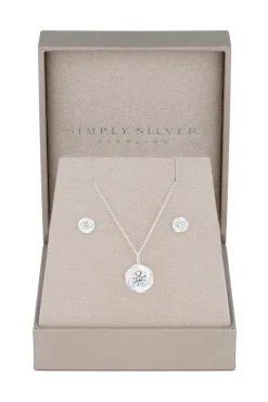 Sterling Silver 925 Cubic Zirconia Knot Set - Gift Boxed