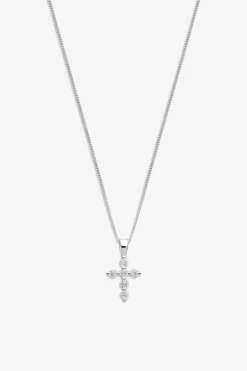 Sterling Silver 925 Cubic Zirconia Mini Cross Pendant