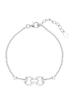 Sterling Silver 925 Cubic Zirconia Snaffle Bracelet