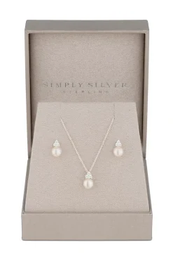 Sterling Silver 925 Freshwater Pearl Set - Gift Boxed